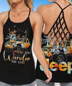 Jeep Not All Who Wander Are Lost Cross Tank Top – Legging 3d