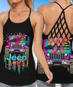 Jeep Girl Tie Dye Cross Tank Top – Legging 3d
