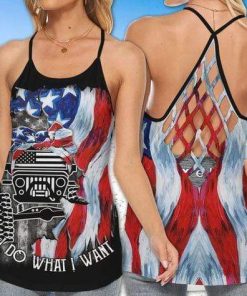 Jeep Crack Flag Do What I Want Cross Tank Top – Legging 3d