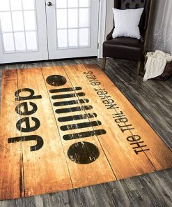 Vintage Jeep The Trail Never Ends Rectangle Rug