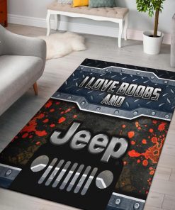 I Love Boobs And Jeep Rug