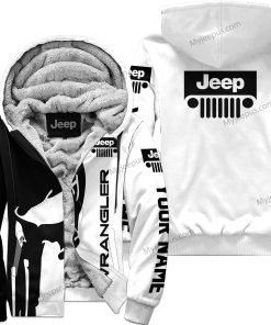 Premium Personalized Fleece Hoodie Custom Name Wrangler Jeep – White