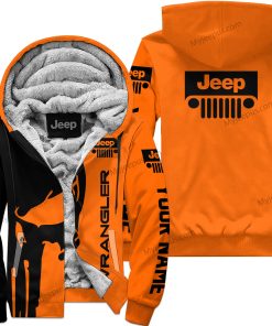 Premium Personalized Fleece Hoodie Custom Name Wrangler Jeep – Orange V1