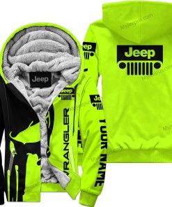 Premium Personalized Fleece Hoodie Custom Name Wrangler Jeep – Neon V1