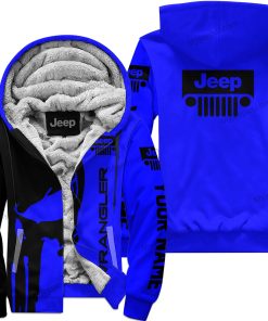 Premium Personalized Fleece Hoodie Custom Name Wrangler Jeep – Blue V1