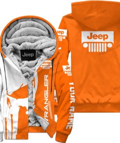 Premium Personalized Fleece Hoodie Custom Name Wrangler Jeep – Orange