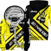 The Wave Jeep - Just Fkcn Send It - Custom Name Fleece Zip Hoodie - Yellow V1