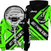 The Wave Jeep - Just Fkcn Send It - Custom Name Fleece Zip Hoodie - Green