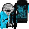 PREMIUM JUST FCKN GONNA SEND IT - CUSTOM NAME FLEECE HOODIE - FOX RACING - SKY BLUE BLACK