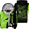 PREMIUM JUST FCKN GONNA SEND IT - CUSTOM NAME FLEECE HOODIE - HUSQVARNA - GREEN 1 BLACK