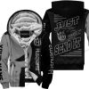 PREMIUM JUST FCKN GONNA SEND IT - CUSTOM NAME FLEECE HOODIE - HUSQVARNA - GREY BLACK