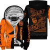 PREMIUM JUST FCKN GONNA SEND IT - CUSTOM NAME FLEECE HOODIE - HUSQVARNA - ORANGE BLACK