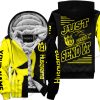 PREMIUM JUST FCKN GONNA SEND IT - CUSTOM NAME FLEECE HOODIE - HUSQVARNA - YELLOW BLACK