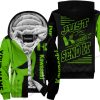 PREMIUM JUST FCKN GONNA SEND IT - CUSTOM NAME FLEECE HOODIE - KAWASAKI - GREEN BLACK