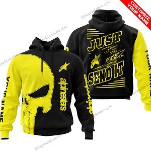 PREMIUM JUST FCKN GONNA SEND IT - CUSTOM NAME - ALPINESTARS - YELLOW BLACK