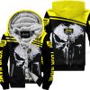 Punisher Jeep - Fleece Zip Hoodie - Custom Name - Yellow Black