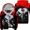 Punisher Jeep - Fleece Zip Hoodie - Custom Name - Red Black