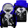 Punisher Jeep - Fleece Zip Hoodie - Custom Name - Blue Black