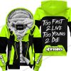 TOO FAST TO LIVE TOO YOUNG TO DIE - FLEECE HOODIE - ALPINESTARS - NEON