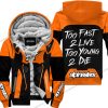 TOO FAST TO LIVE TOO YOUNG TO DIE - FLEECE HOODIE - ALPINESTARS - ORANGE