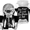TOO FAST TO LIVE TOO YOUNG TO DIE - FLEECE HOODIE - ALPINESTARS - WHITE