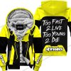 TOO FAST TO LIVE TOO YOUNG TO DIE - FLEECE HOODIE - ALPINESTARS - YELLOW