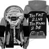 TOO FAST TO LIVE TOO YOUNG TO DIE - FLEECE HOODIE - CAN AM - GREY