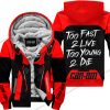 TOO FAST TO LIVE TOO YOUNG TO DIE - FLEECE HOODIE - CAN AM - RED