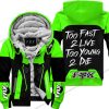 TOO FAST TO LIVE TOO YOUNG TO DIE - FLEECE HOODIE - FOX RACING - GREEN