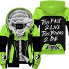 TOO FAST TO LIVE TOO YOUNG TO DIE - FLEECE HOODIE - FOX RACING - GREEN 1