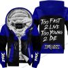 TOO FAST TO LIVE TOO YOUNG TO DIE - FLEECE HOODIE - FOX RACING - NAVY