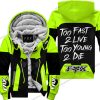 TOO FAST TO LIVE TOO YOUNG TO DIE - FLEECE HOODIE - FOX RACING - NEON