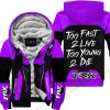 TOO FAST TO LIVE TOO YOUNG TO DIE - FLEECE HOODIE - FOX RACING - PURPLE