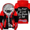 TOO FAST TO LIVE TOO YOUNG TO DIE - FLEECE HOODIE - HUSQVARNA - RED