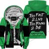 TOO FAST TO LIVE TOO YOUNG TO DIE - FLEECE HOODIE - MONSTERS - GREEN