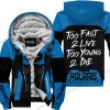 TOO FAST TO LIVE TOO YOUNG TO DIE - FLEECE HOODIE - POLARIS - BLUE