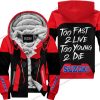 TOO FAST TO LIVE TOO YOUNG TO DIE - FLEECE HOODIE - SUZUKI - RED