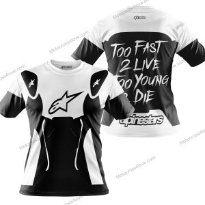 TOO FAST TO LIVE TOO YOUNG TO DIE - ALPINESTARS - WHITE - T-SHIRT