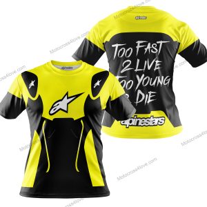 TOO FAST TO LIVE TOO YOUNG TO DIE - ALPINESTARS - YELLOW - T-SHIRT