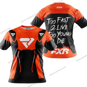 TOO FAST TO LIVE TOO YOUNG TO DIE - FXR RACING - ORANGE - T-SHIRT