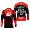 TOO FAST TO LIVE TOO YOUNG TO DIE - GAS GAS - RED - JERSEY