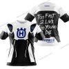 TOO FAST TO LIVE TOO YOUNG TO DIE - HUSQVARNA - WHITE - T-SHIRT