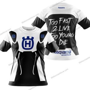 TOO FAST TO LIVE TOO YOUNG TO DIE - HUSQVARNA - WHITE - T-SHIRT