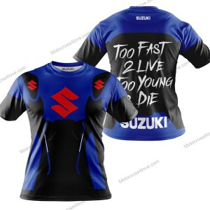 TOO FAST TO LIVE TOO YOUNG TO DIE - SUZUKI - BLUE - T-SHIRT