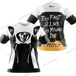 TOO FAST TO LIVE TOO YOUNG TO DIE - THOR RACING - WHITE - T-SHIRT