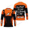 TOO FAST TO LIVE TOO YOUNG TO DIE - ALPINESTARS - ORANGE - JERSEY