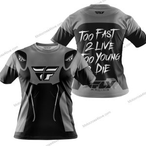 TOO FAST TO LIVE TOO YOUNG TO DIE - FLY RACING - GREY - T-SHIRT