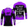 TOO FAST TO LIVE TOO YOUNG TO DIE - FOX RACING - PURPLE - JERSEY
