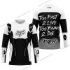 TOO FAST TO LIVE TOO YOUNG TO DIE – FOX RACING – WHITE GREY - JERSEY
