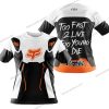 TOO FAST TO LIVE TOO YOUNG TO DIE – FOX RACING – WHITE ORANGE - T-SHIRT
